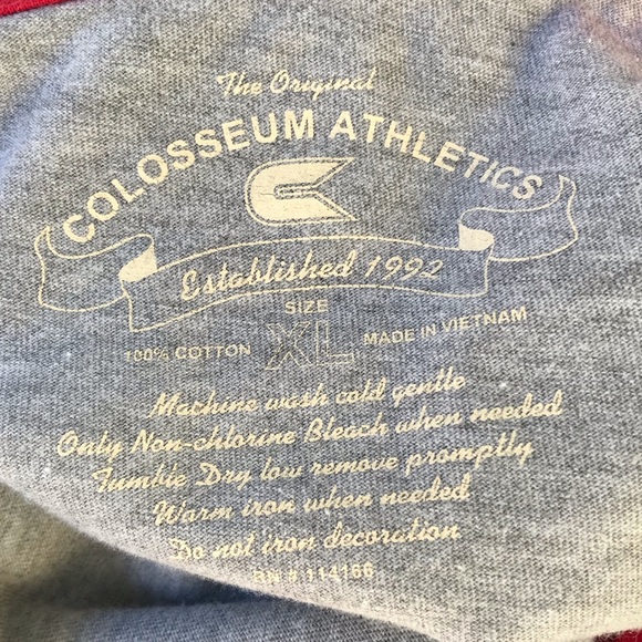 Colosseum Athletics Red Grey Henley Button Long Sleeved UGA Georgia Top Size XL - Picture 14 of 14